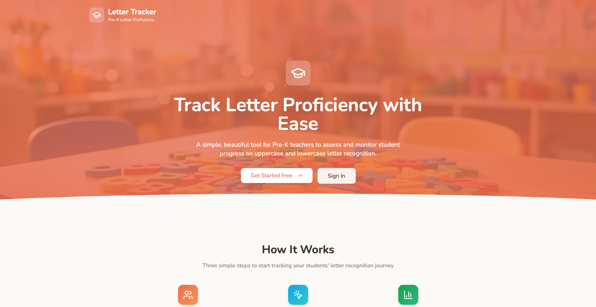 Letter Tracker website screenshot