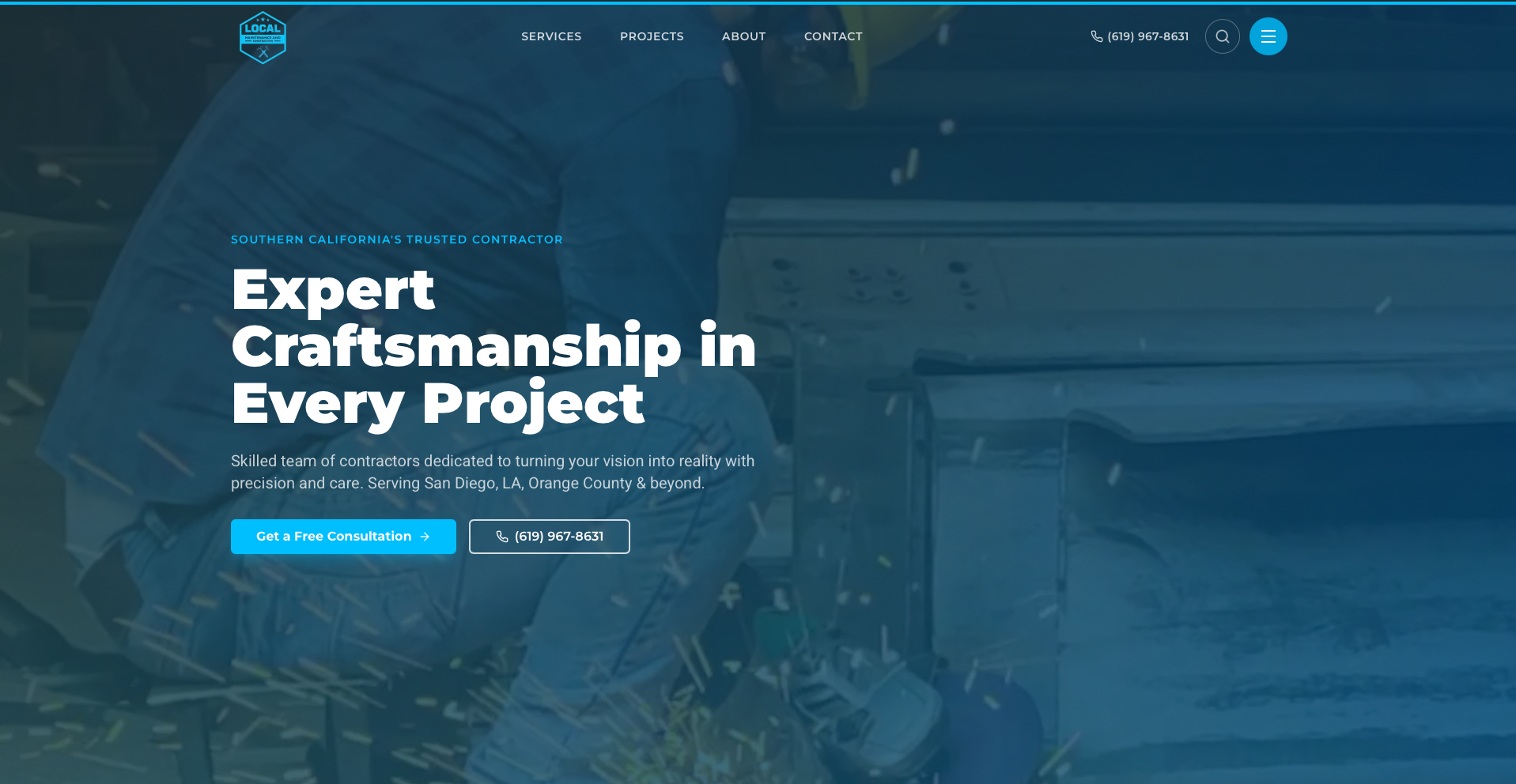 Local Contractor website screenshot